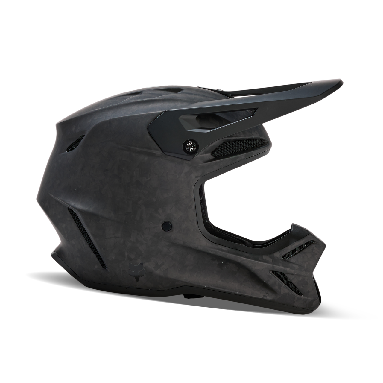Fox V3 Carbon Solid Helmet - Black