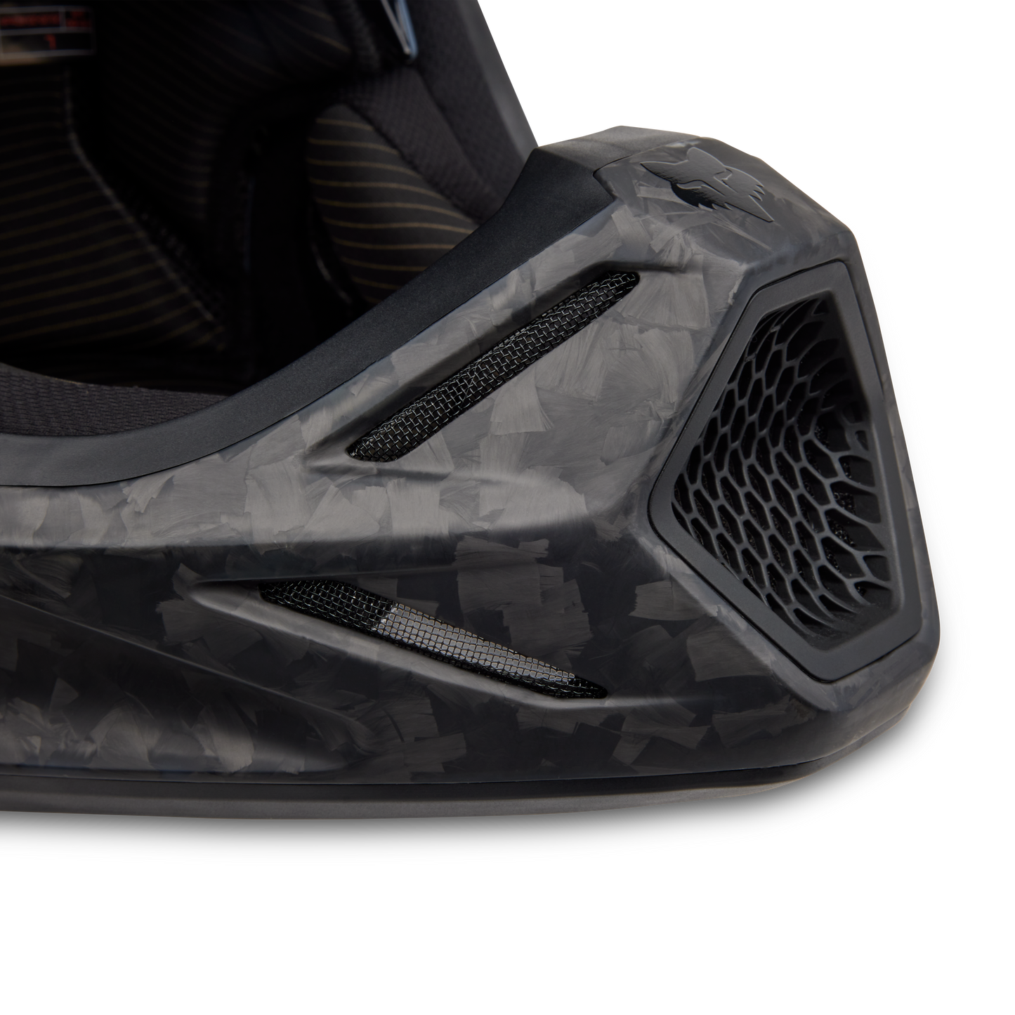 Fox V3 Carbon Solid Helmet - Black
